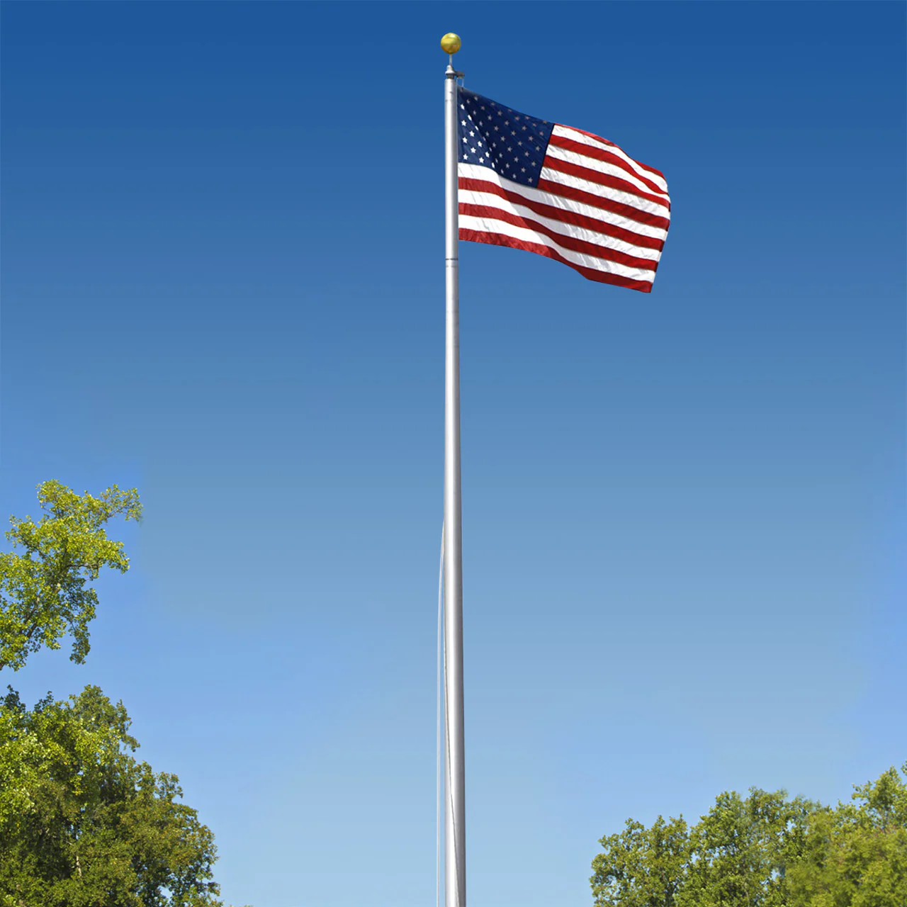 Super Tough 25ft Aluminum Sectional Heavy Duty Residential Flagpole - Satin Finish - Image 5