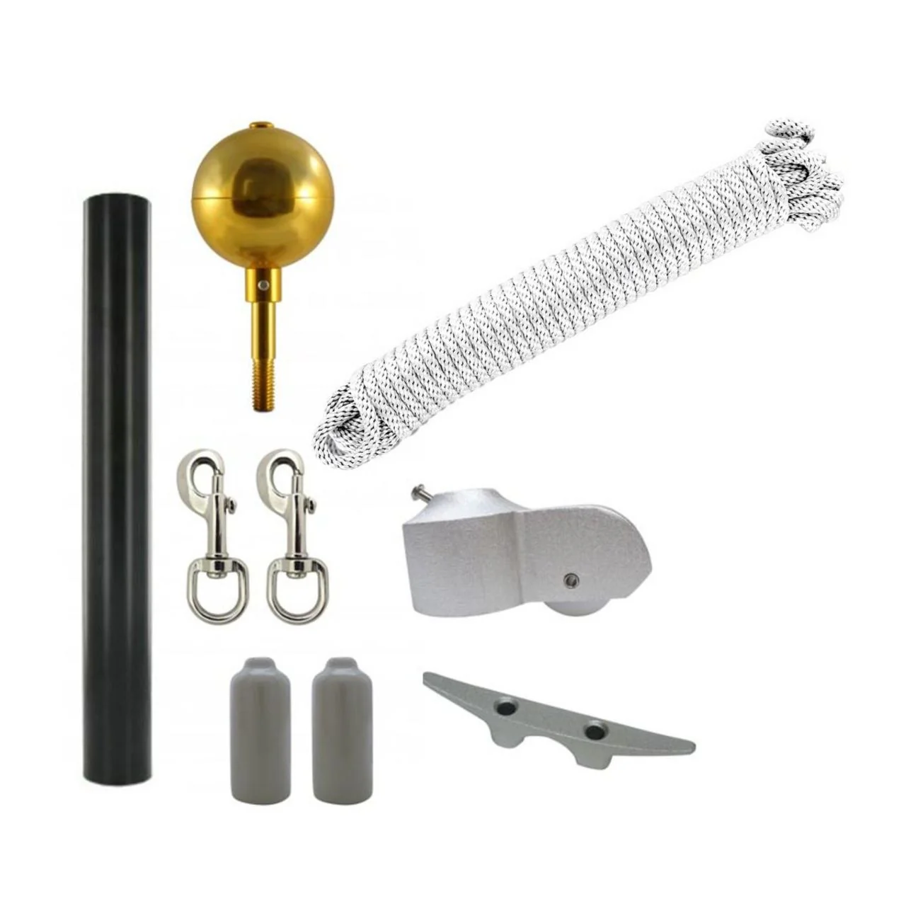 Super Tough 20ft Aluminum Sectional Heavy Duty Residential Flagpole - White Finish - Image 10